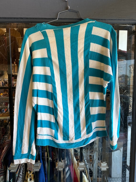 1980s Striped Boat Neck Top - image 2