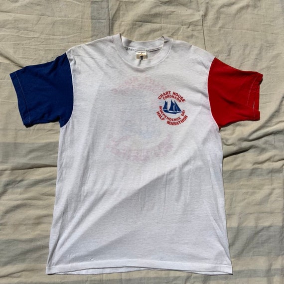 1980s Red White and Blue Marathon T-shirt | Etsy