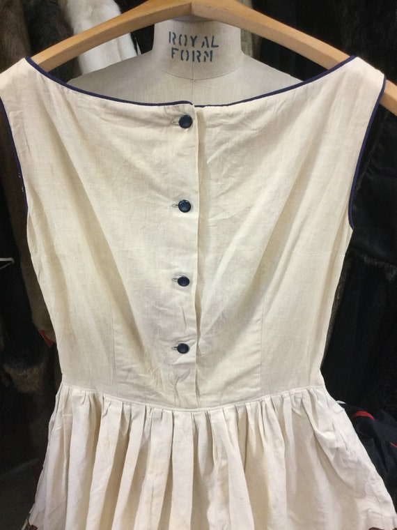 Novelty Border Print Anchors Nautical 1950’s Dress - image 4