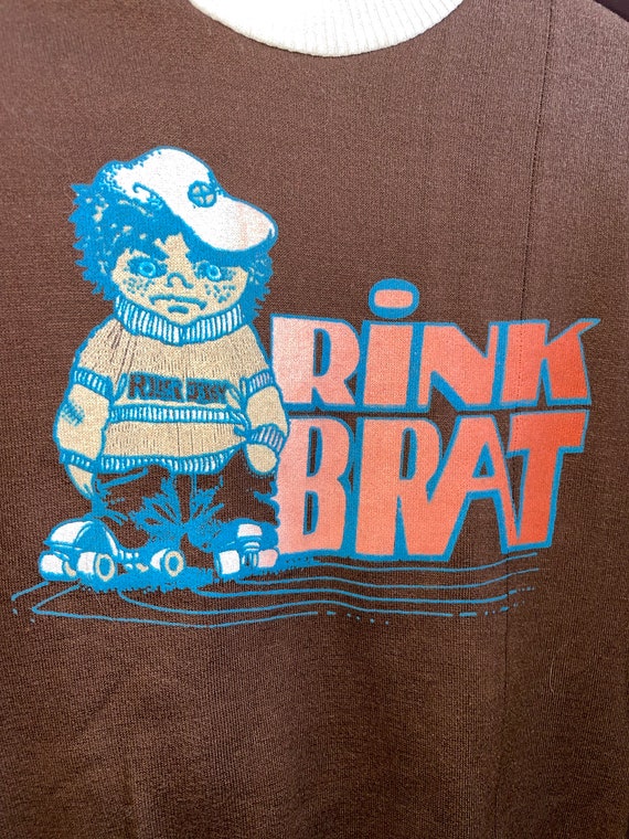 1970s Women “ Rink Brat “ Graphic Ringer Crewneck - image 2