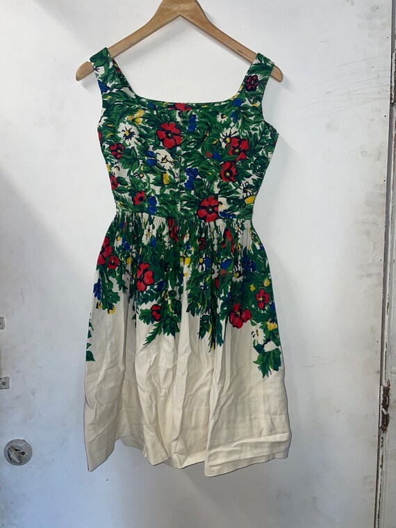 1950s Floral Pique Sundress - image 4