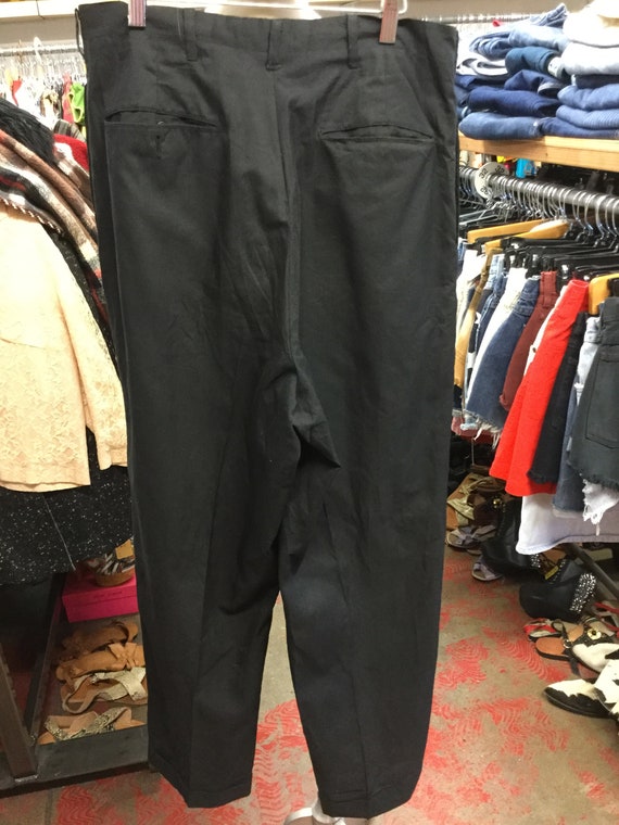 Black 1950 Trouser Pants Cuffed - image 2