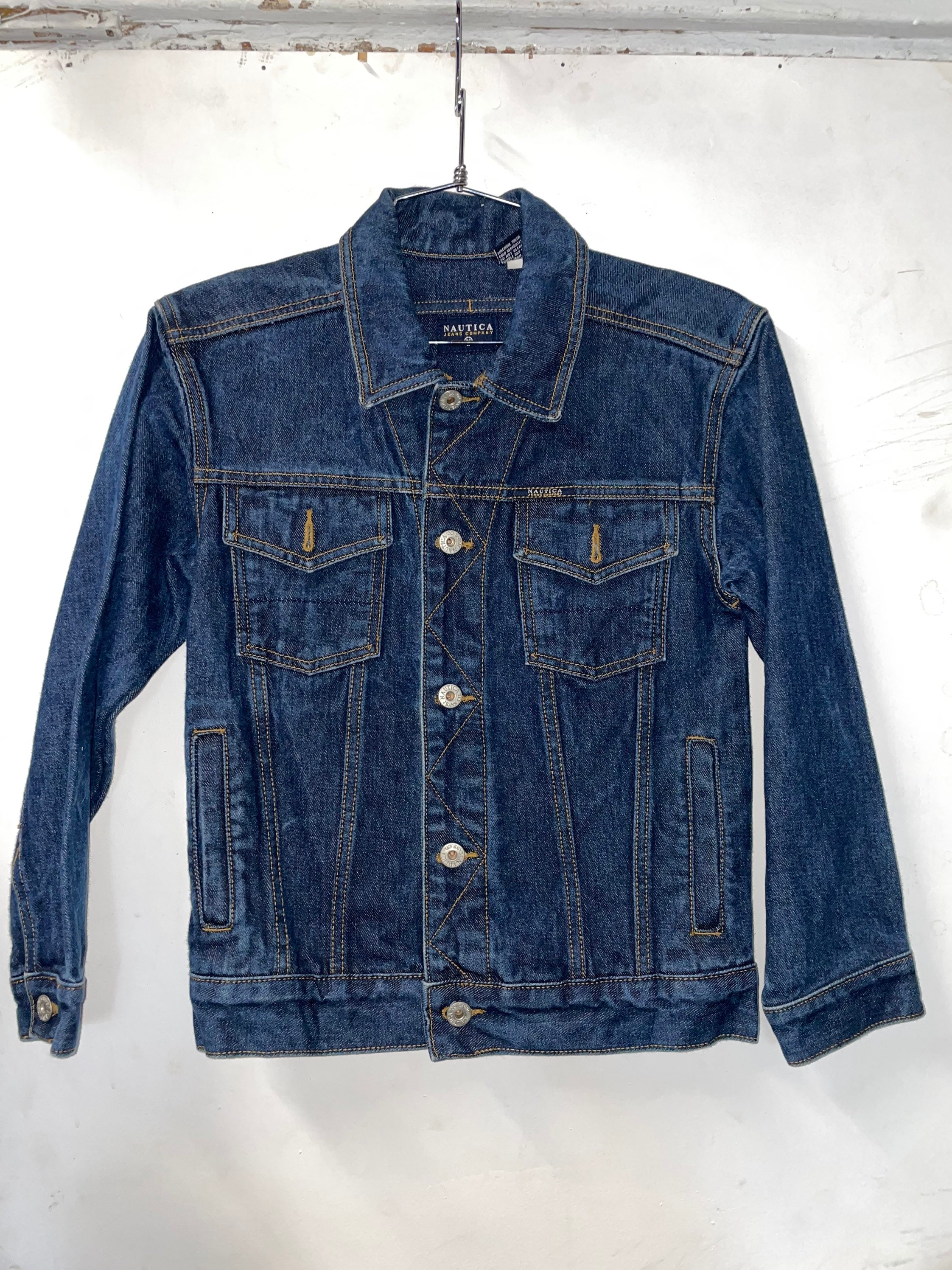 1990s / Y2K Nautica Dark Wash Denim Jacket - Etsy