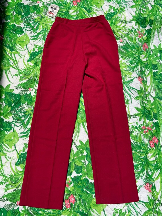 1970s Dead Stock Relaxed Fit Maroon Slacks - image 2