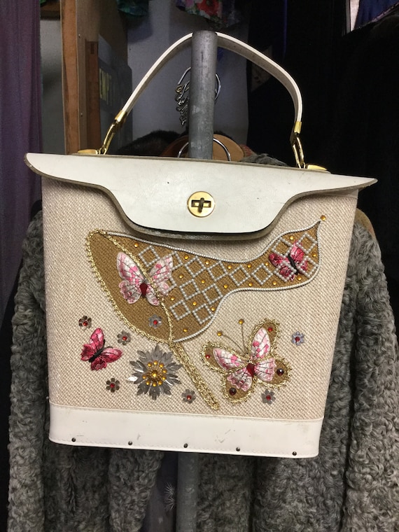 1950’s Adorable Box Purse With Butterflys