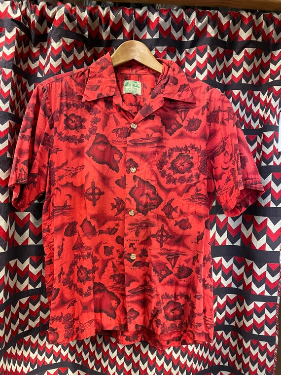 1950s Ui-Maikai Tiki Hawaiian Shirt