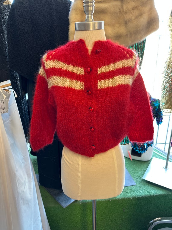 1950s Ladybug Crop Mohair Sweater