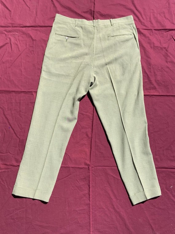 1960s Green Window Pane Trousers - image 2