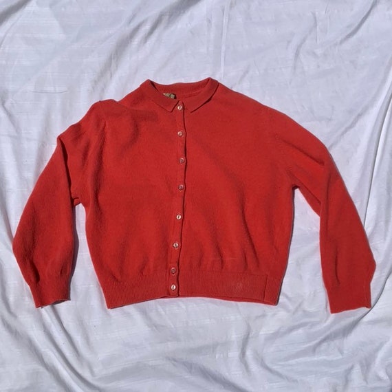 1950s Coral Pink Cardigan