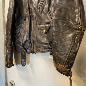 1950s Brown Leather Motorcycle Jacket - Etsy