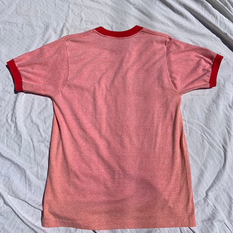 1980s Red and Pink Ringer Shirt - Etsy