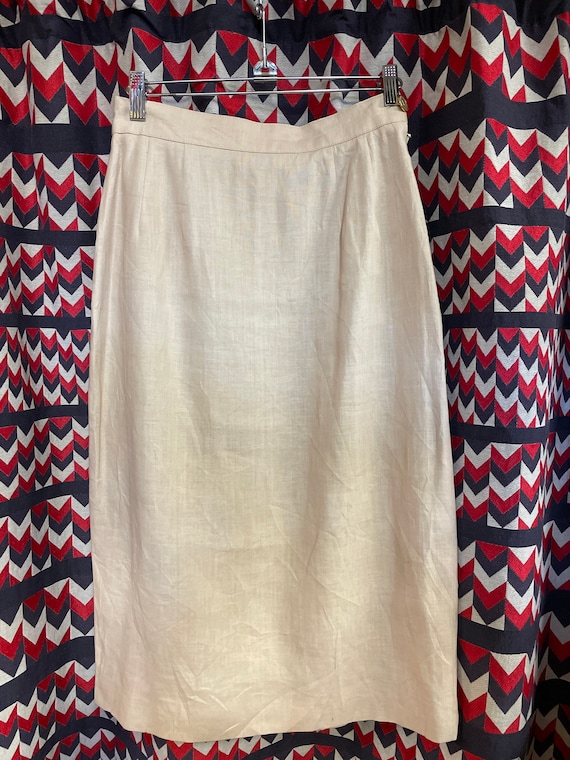 1990s designer linen skirt by Louis Féraud