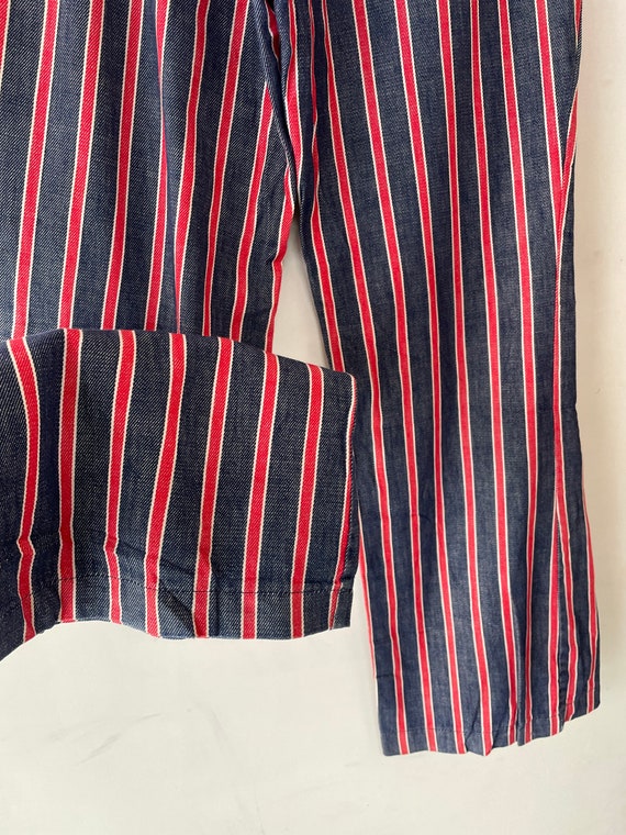 Mens 1960s/70s Red Striped Jeans - image 3