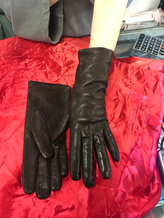 Ladies Leather Lined Gloves Size 7