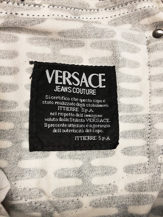 Versace Y2k Fashion Black and White Op Art Jeans - image 7