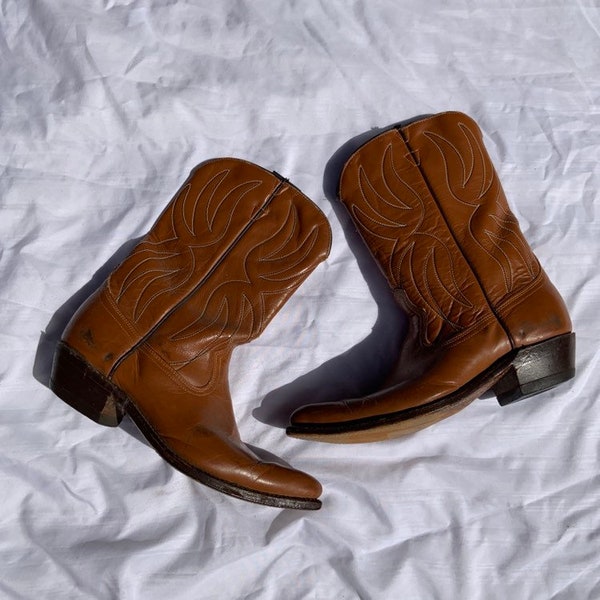 1950s Acme Brown Leather Cowboy Boots
