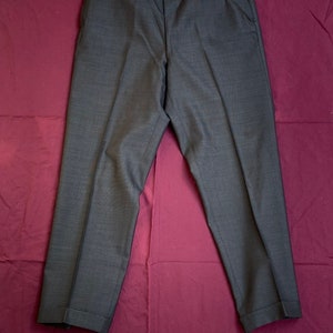 1960&#39;s Black With White Stripes Flat Front Trousers