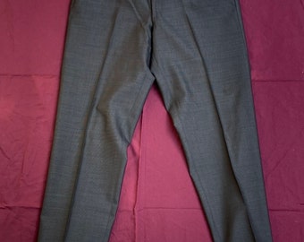 1960's Black With White Stripes Flat Front Trousers