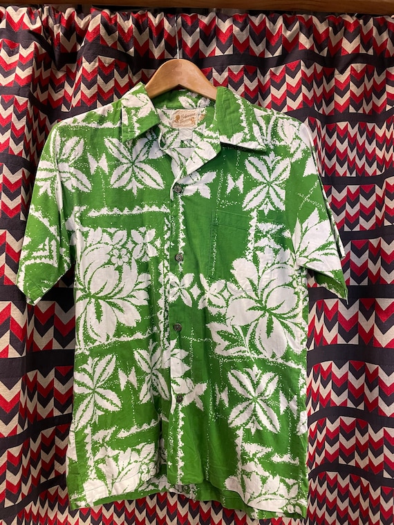 1960s  Polynesian Bazaar Tiki Hawaiian Shirt