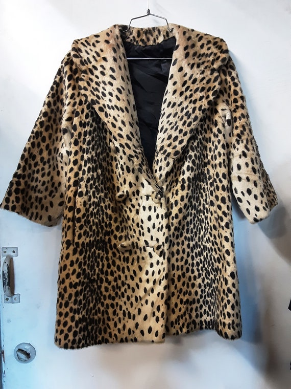 1960s Faux Leopard Fur Coat