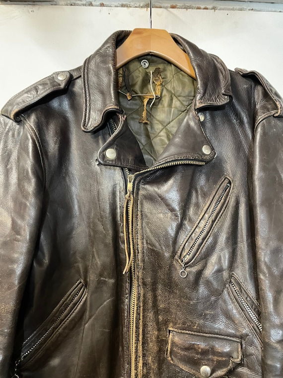 1950s Brown Leather Motorcycle Jacket - Gem