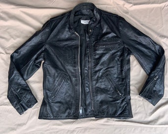 1960s Vanson Black Café Racer Leather Jacket