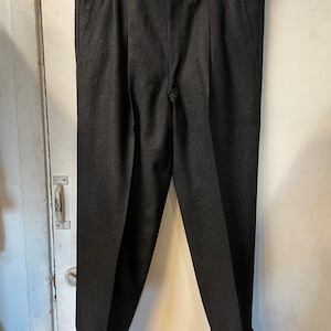 1940s/ 1950s Charcoal Wool Trousers - Etsy Israel