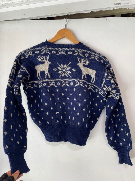 1950s/40s Wool Ski Sweater USA - image 3