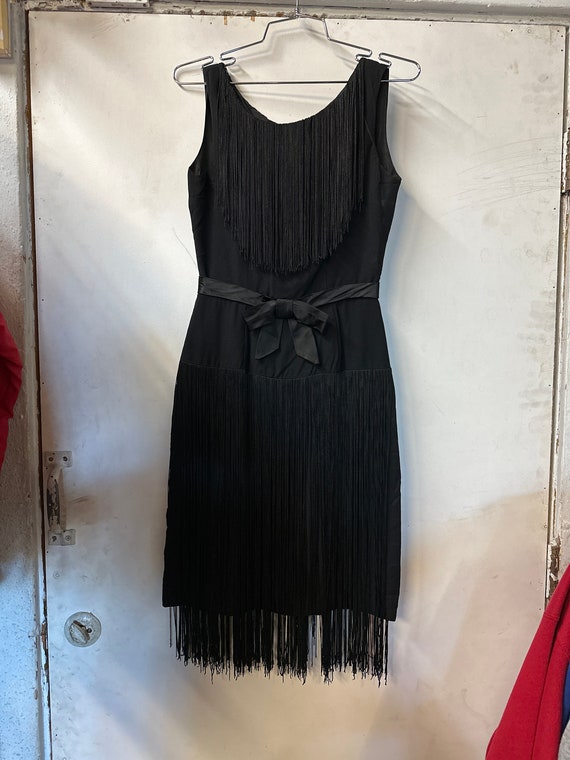 1950s Women's Little Black Fringe Wiggle Dress - Etsy