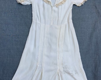 1930s Off White Pullover Dress