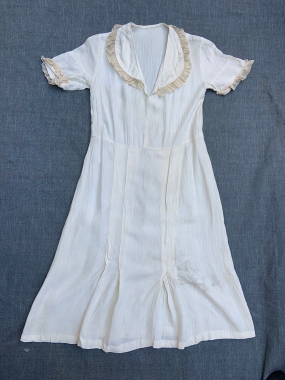 1930s Off White Pullover Dress