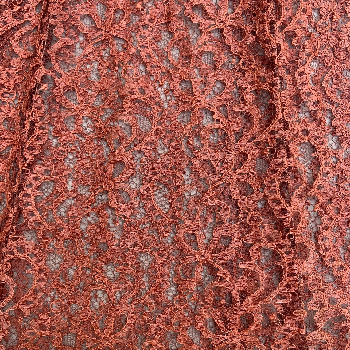 1950s Copper Colored Lace Dress Etsy