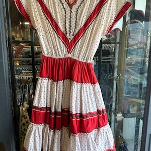 1950s Ric Rac Polka Dot Patio Dress