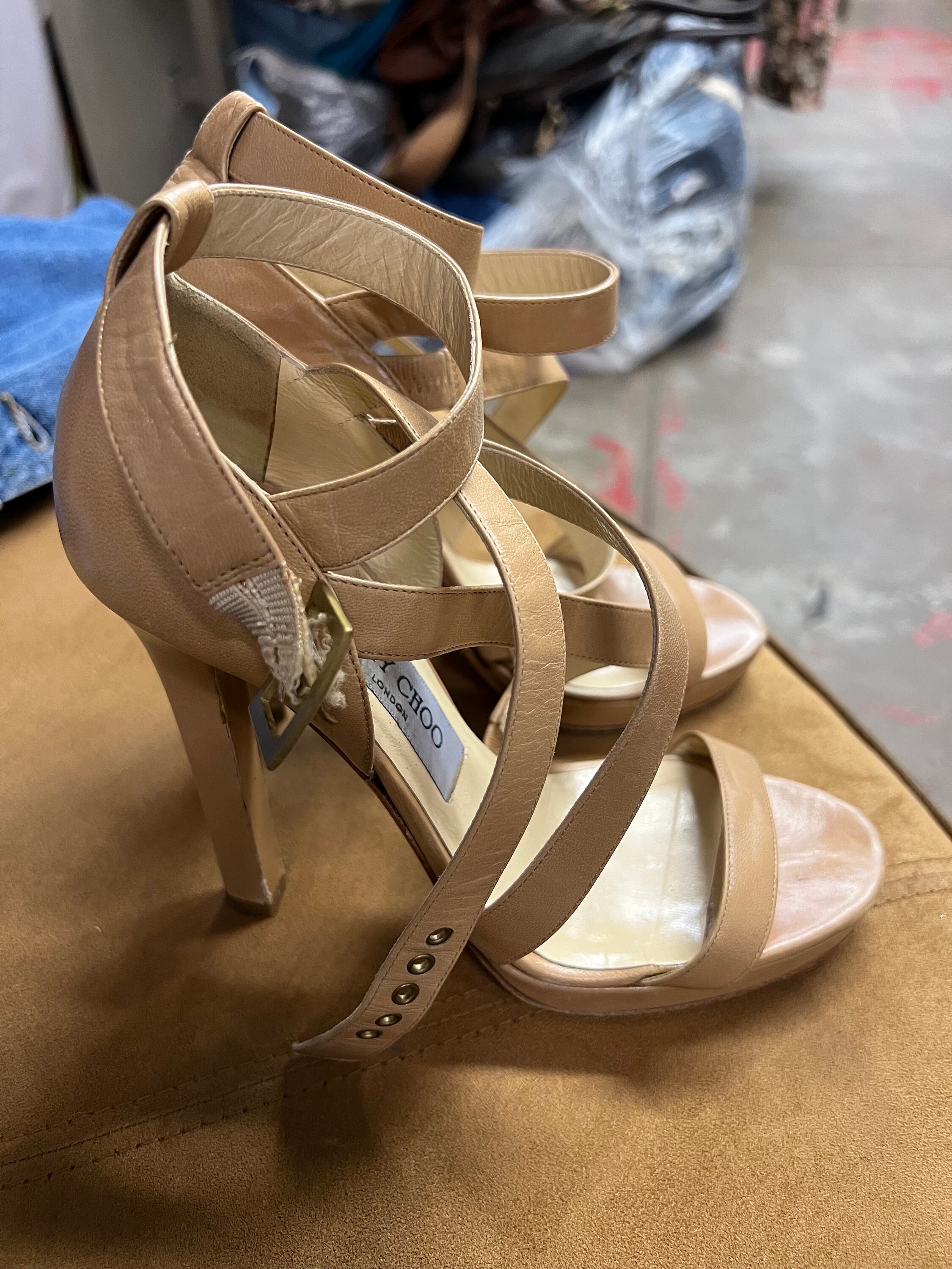 Jimmy Choo Tan Strappy Heels Size 36.5” - Etsy