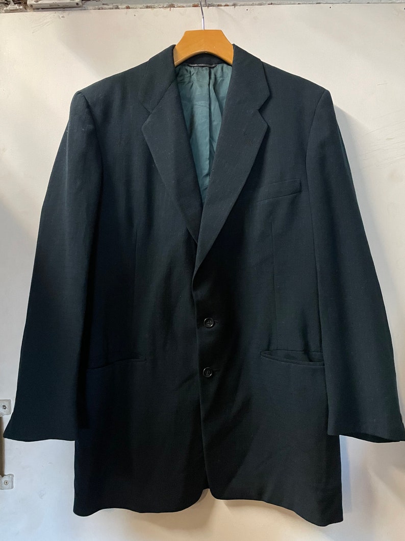 1960s Two Buttons Navy with Cobalt Fleck Suit Jacket image 1