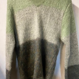 90er Mehrfarbiger Mohair Pullover