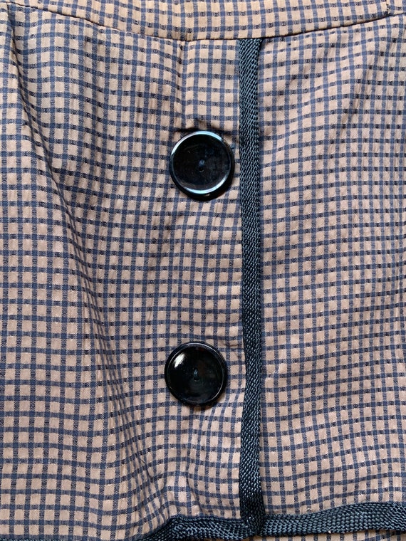 1950s Brown Textured Cotton Dress - image 3