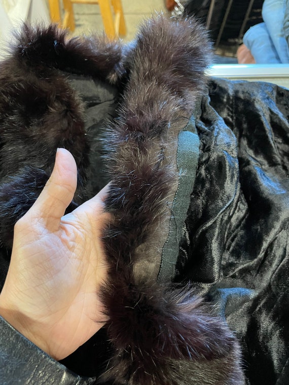 1940s Fur Trim Velvet Bolero Cropped Jacket - image 8