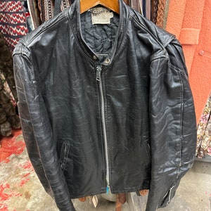 1960s Cafe Racer Men’s Genuine Black Leather  Motorcycle Jacket