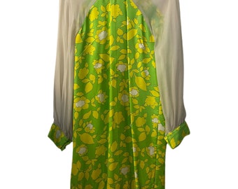 1960s Mod Floral Print Dress