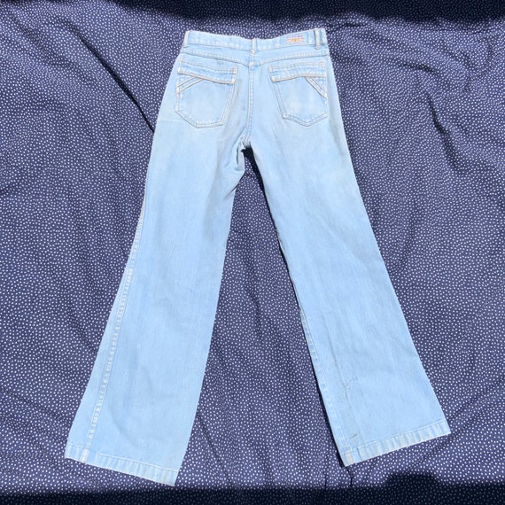 1970s Britaninia Flair/Boot Cut Blue Jeans - image 2