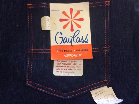 1950s Plus Size Ladies Jeans Denim  Deadstock wai… - image 4