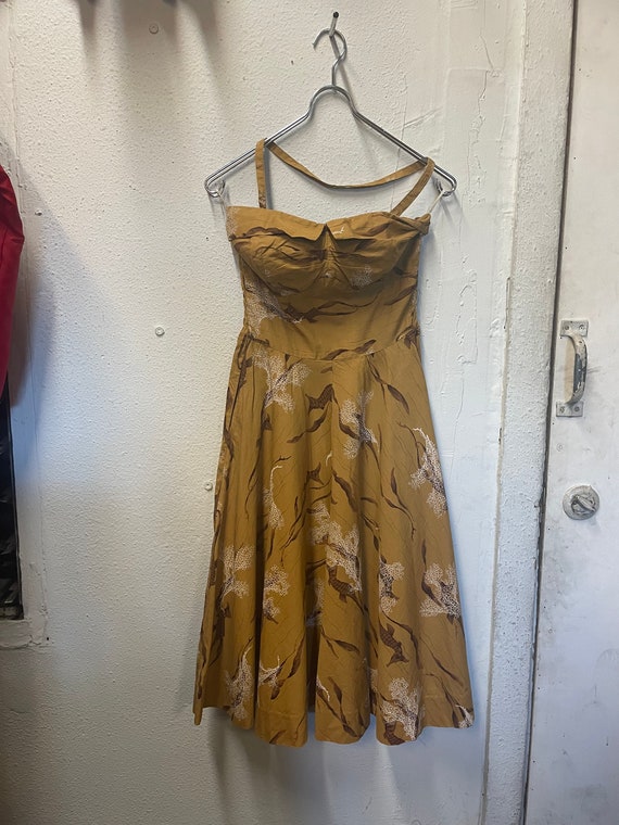 1950s Seahorse Print Hawaiian Dress