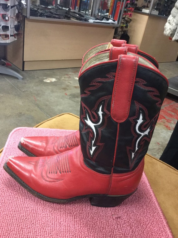 Women’s Cowboy Boots Dan Post 6 1/2M Red, Black a… - image 1