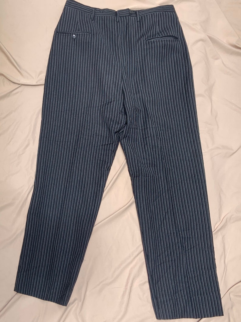 Vintage Black Pinstriped Trousers - W26 L33 main image 0