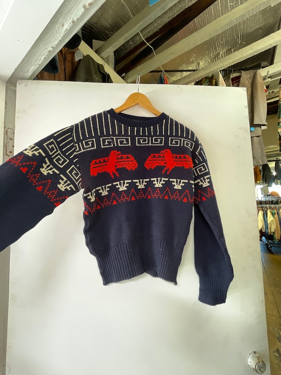 1940s/50s Thunderbird Wool Ski Sweater - image 1