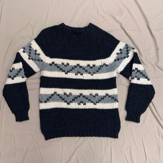 1950s Herkules Black, Cream, and Grey Ski Sweater - image 2