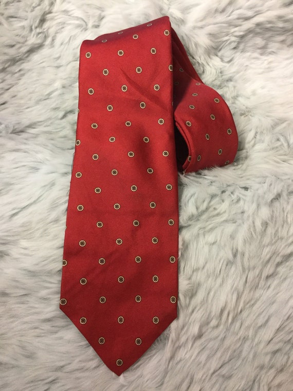 Christian Dior Red Silk Tie Gem