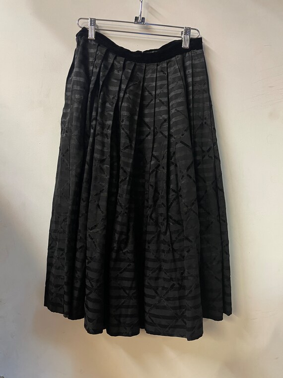 1950s Black Skirt Slip with Sheer Pleated Hem main image 0