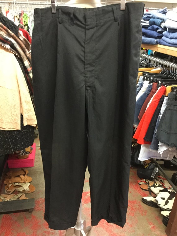 Black 1950 Trouser Pants Cuffed - image 1